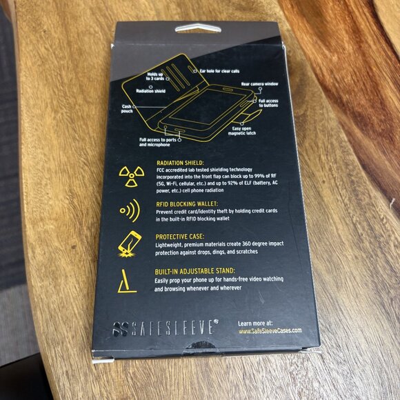 Safe Sleeve Cell Phone Case - Tan - NEW - iphone 12 and 12 pro - Anti Radiation - Picture 2 of 5